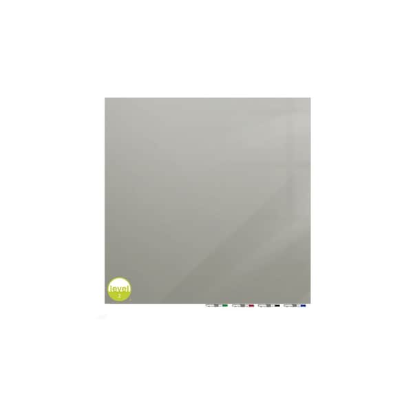 Ghent Magnetic Glassboard, 4Hx4 ft.W, 1/4", Gray, Glass, 48", 48", Gray ARIASM44GY - main